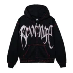 CONTRAST SKULL EMBROIDERED ZIP BLACK/RED