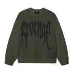 REVENGE ARCH LOGO KNIT OLIVE/BLACK