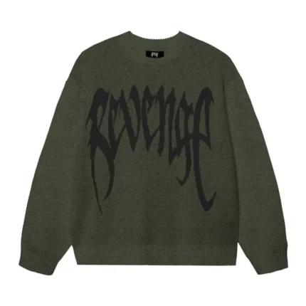 REVENGE ARCH LOGO KNIT OLIVE/BLACK
