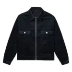 REVENGE EMBROIDERED BLACK CORDUROY JACKET