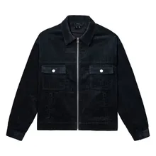 REVENGE EMBROIDERED BLACK CORDUROY JACKET
