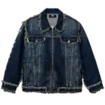 REVENGE FRAYED SKULL PATCH DENIM JACKET COPPER