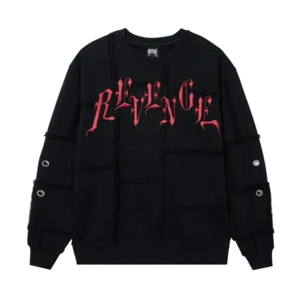 REVENGE PATCHWORK CREWNECK BLACK/RED