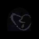 REVENGE X HEARTBREAK RHINESTONE BEANIE BLACK/CRYSTAL