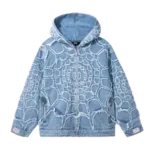 SPIDER WEB DENIM JACKET BLEACHED INDIGO