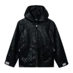 SPIDER WEB LEATHER JACKET BLACK