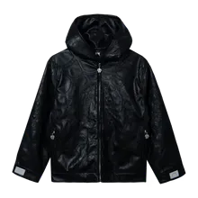 SPIDER WEB LEATHER JACKET BLACK