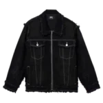 TRIBAL CROSS DENIM JACKET BLACK