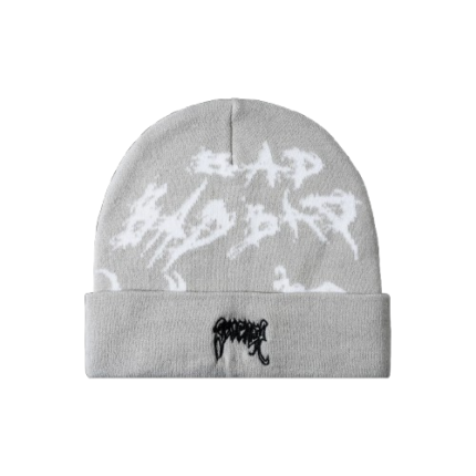 REVENGE X DISTORTION BEANIE GREY/WHITE