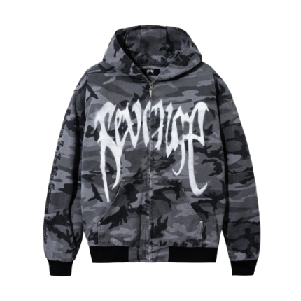 REVENGE PERMAFROST WASHED JACKET GREY CAMO