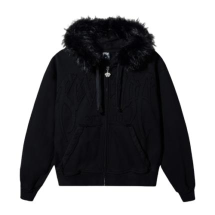 REVENGE ARCH LOGO FUR ZIP BLACK/BLACK
