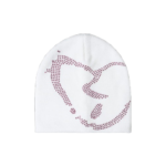 REVENGE X HEARTBREAK RHINESTONE BEANIE WHITE/PINK