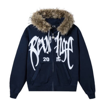 REVENGE ARCH LOGO FUR ZIP NAVY/WHITE
