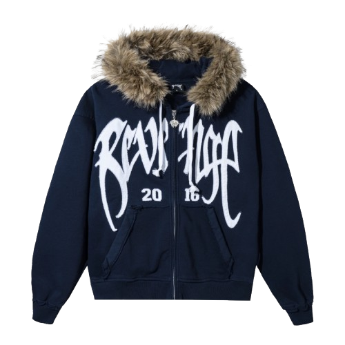 REVENGE ARCH LOGO FUR ZIP NAVY/WHITE REVENGE ARCH LOGO FUR ZIP NAVY/WHITE
