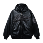 PIERCED LEATHER JACKET BLACK
